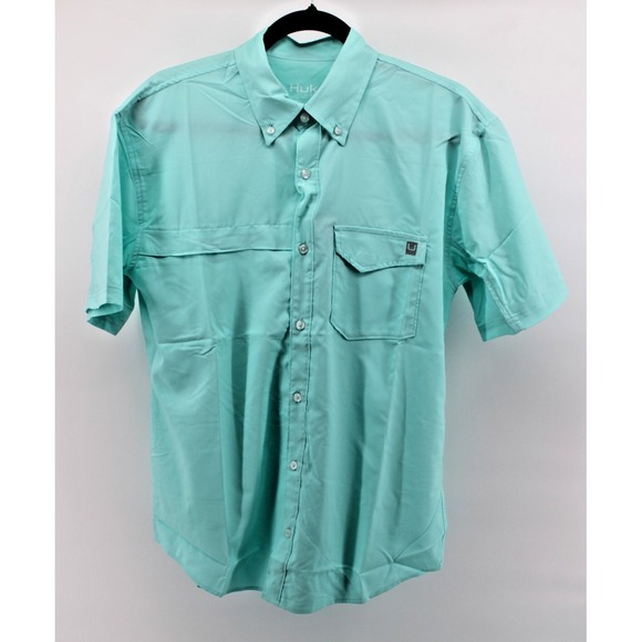 Huk Other - NEW HUK Men's‎ Size M Tide Point Short Sleeve Fishing Shirt, Quick Dry, UPF 30